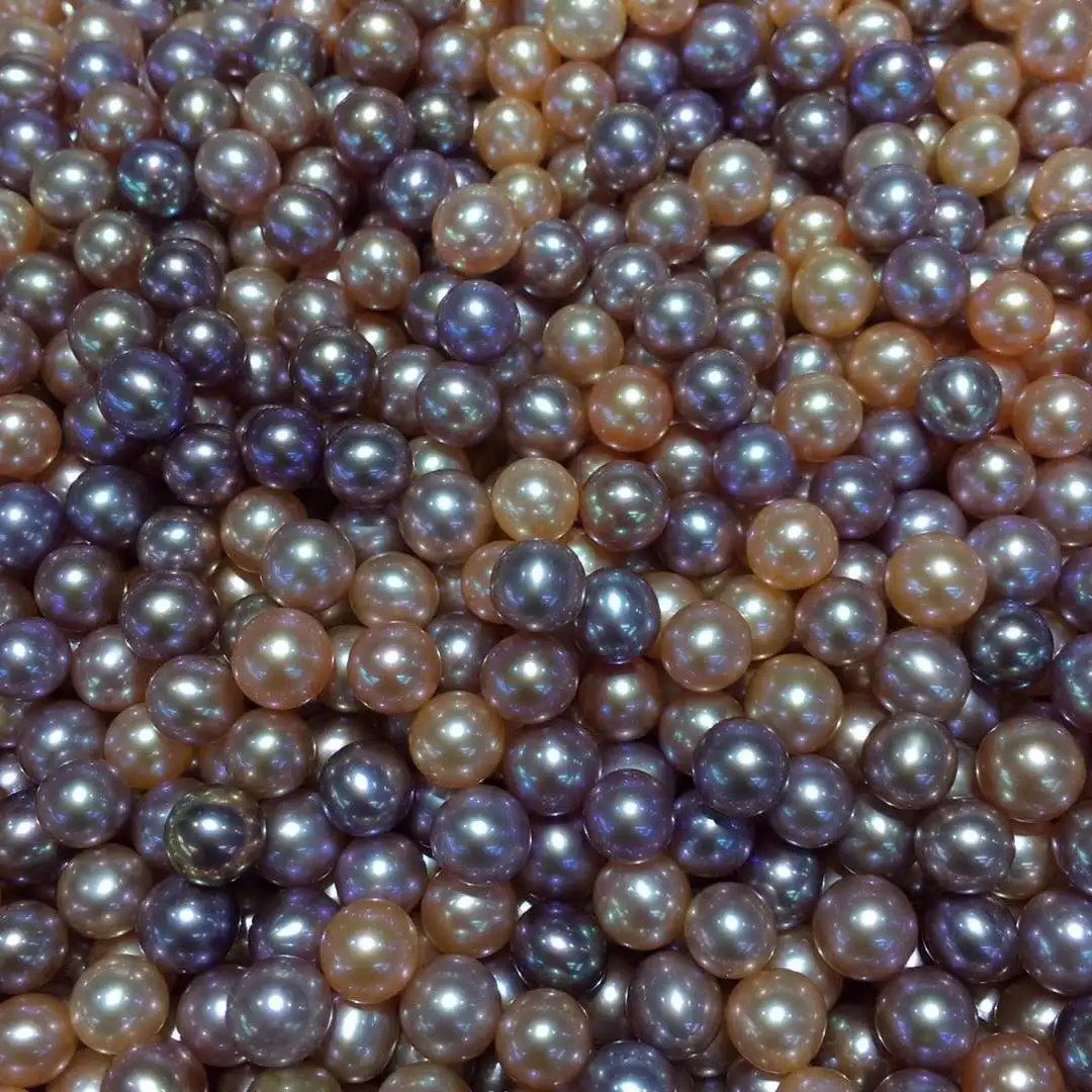 

8-9mm Round Shape 90% Flawness Pearl Beads Natural Freshwater Mixcolor Pearl Jewerly DIY Handmade Accessory 10Pcs/Lot