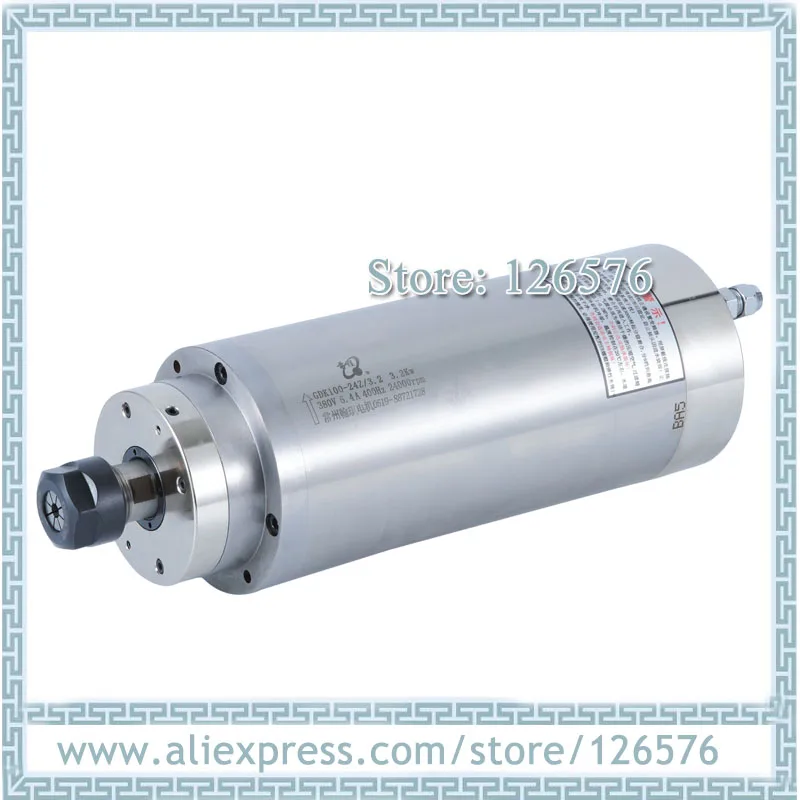 

Permanent Torque 3.2Kw GDK100-24Z/3.2 AC380V ER20 24000RPM Water Cooled Milling Spindle Motor 4 Bearing For Metal Stone