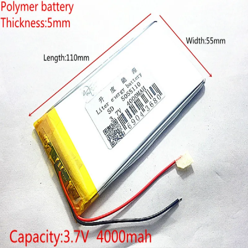 3,7 V lithium-polymer-batterie 4000 mah lare-kapazität PDA tablet PC MID 5055110