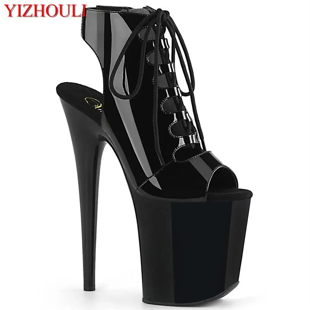 Sexy summer ankle boots, hollowed-out upper models for parties and nightclub pole dancing, 20cm heels, dancing shoes