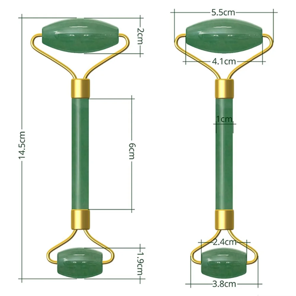 Zielona rolka jadeitowa odchudzanie twarzy szczuplejsze masażer narzędzie do podnoszenia naturalne Jade roler do twarzy kamień masaż skóry pielęgnacja urody masajes