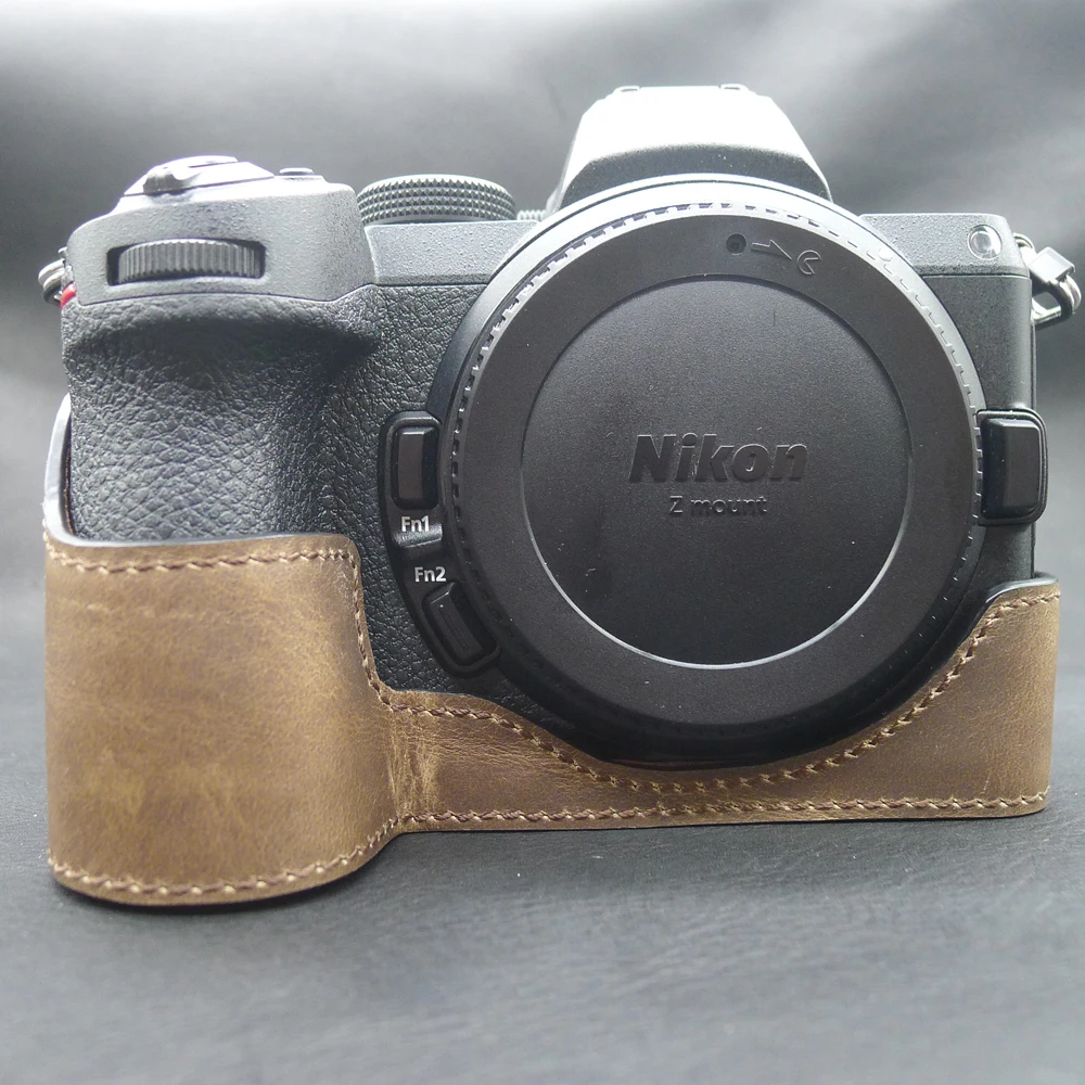 ニコンz5,z6ii,z7 ii,ヴィンテージ用の手作り本革カメラケース