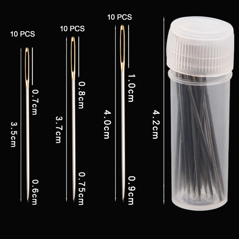 30 PCS Cross Stitch Needles Gold Tail Needle Blunt Embroidery Needle Cross Stitch Needlework Tools Home DIY Sewing Needles