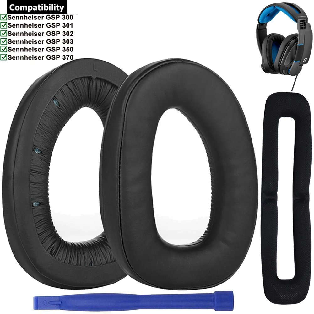 Substituição Headband Earpad para Sennheiser, Gaming Headsets, GSP300, GSP301, GSP302, GSP303, GSP350, GSP370, GSP 300, 301, 302, 303, 350, 370