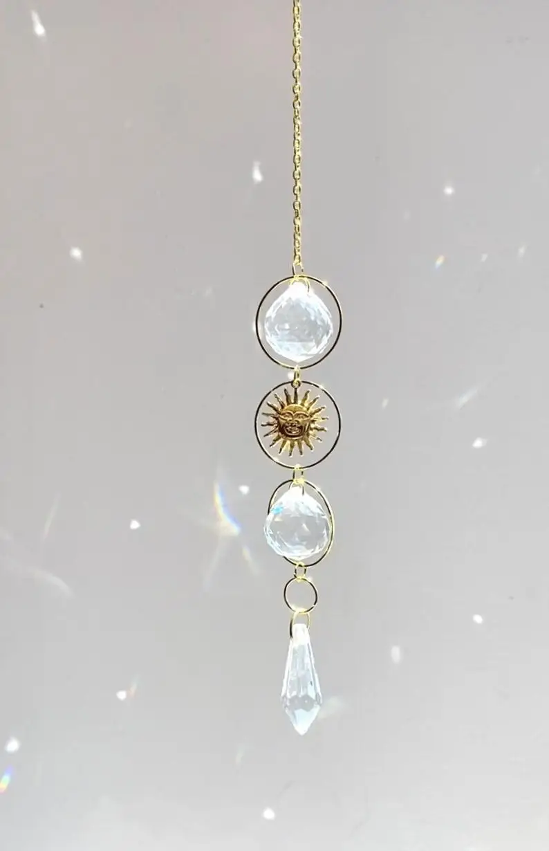 Suncatcher Sun Crystal Prism Celestial Window Hanging Door Hanging Home Decor