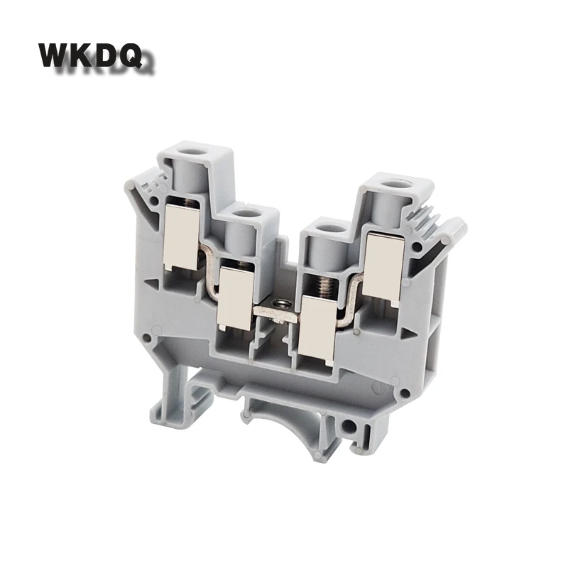 5Pcs UDK-10 Double In Double out Screw Connector 10mm² 4-Connductor Feed Through Plug Electrical UDK10 Din Rail Terminal Block