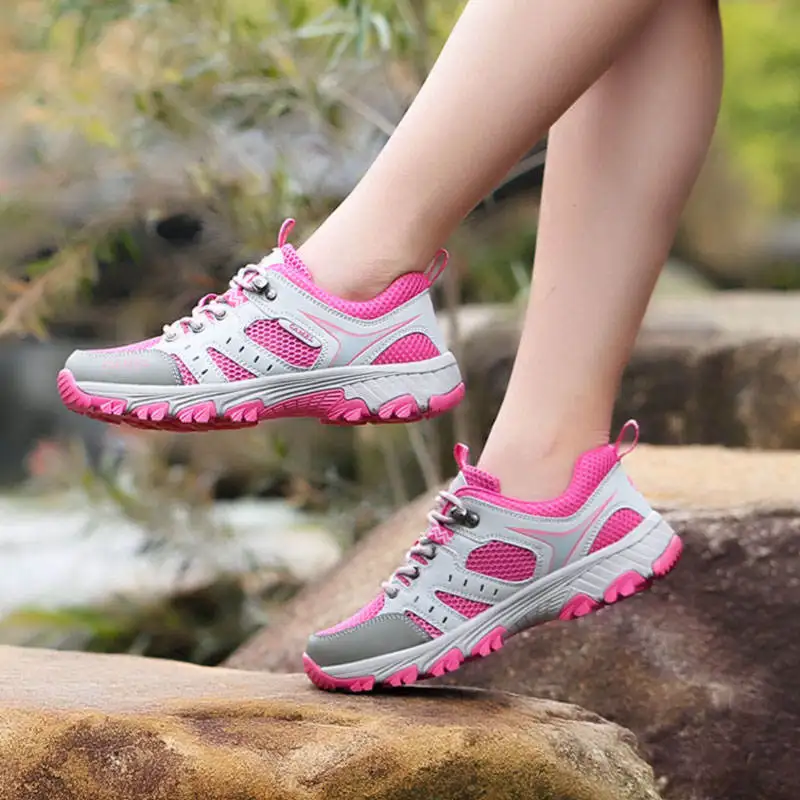 CAMEL JINGE Summer Mesh Camping Shoes for Women Breathable Women Trekking Hiking Sneakers Unisex Lightweight Men Shoes Outdoor