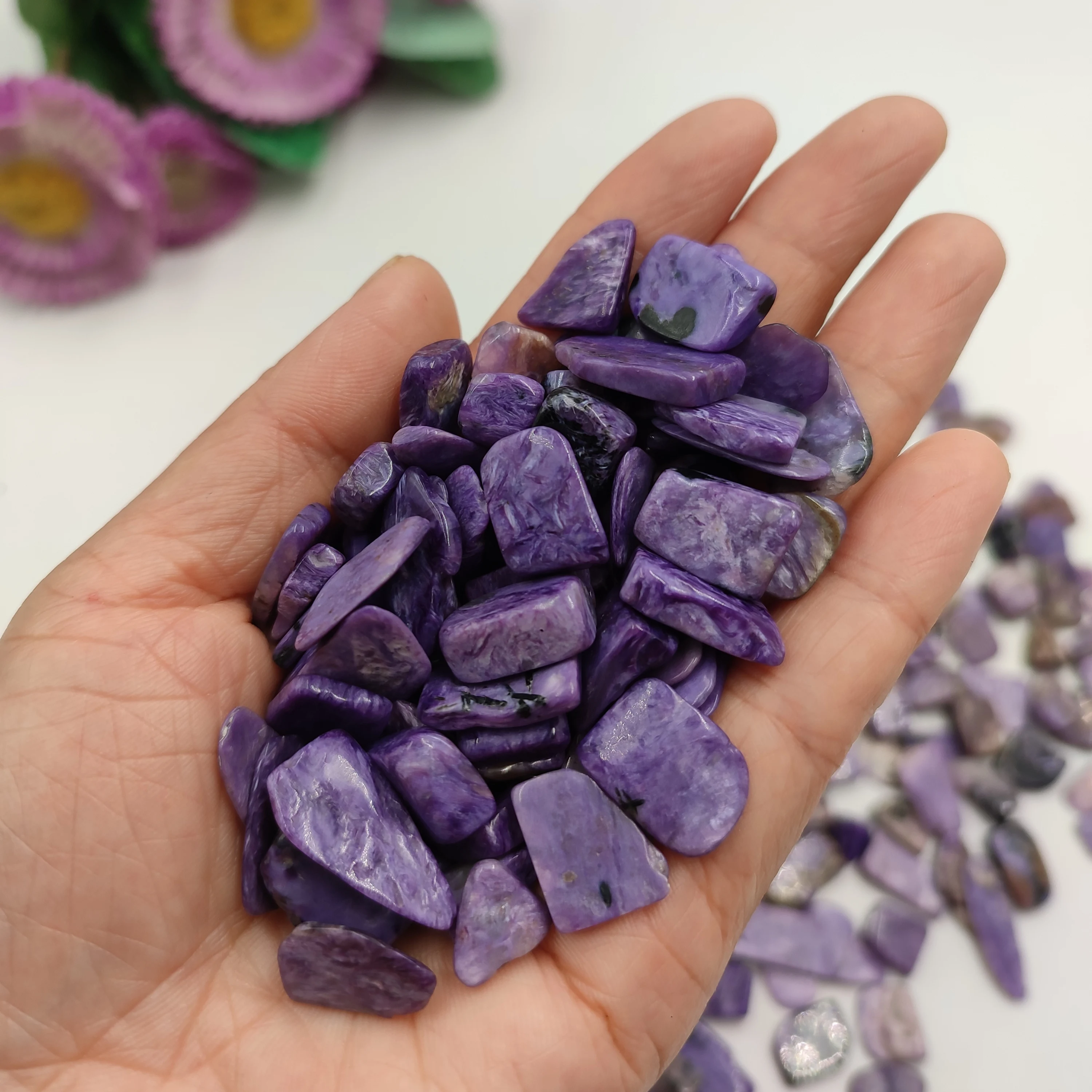 

100g Bulk Natural Charoite Chips Gravel Crystal Quartz Stone Rock Collectible Mineral Healing Reiki Gemstone Aquarium Decoration