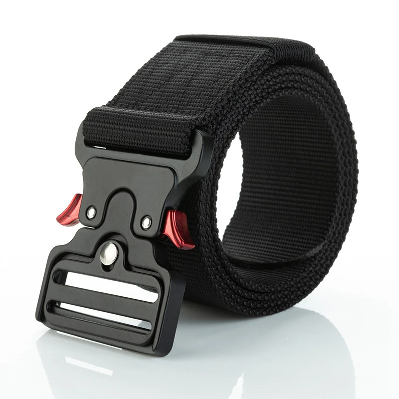 Cinturón táctico de liberación rápida para hombre, hebilla de aleación de Zinc, resistente, talla grande, 50mm de ancho