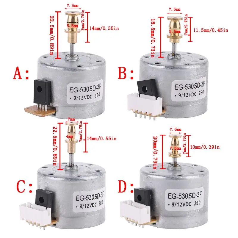 DC 9-12V 3-Speed 33/45/78 RPM Metal Turntables Motor 25 mm Mounting Holes Compatible with Turntable Record Player Motor 24BB