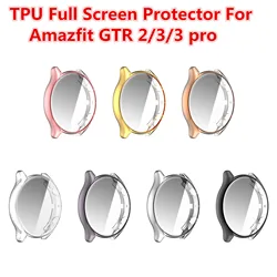 Protector de pantalla completa para Amazfit GTR3 GTR 3 pro, funda protectora de silicona para Amazfit GTR 2/2e, cubierta de vidrio blindado