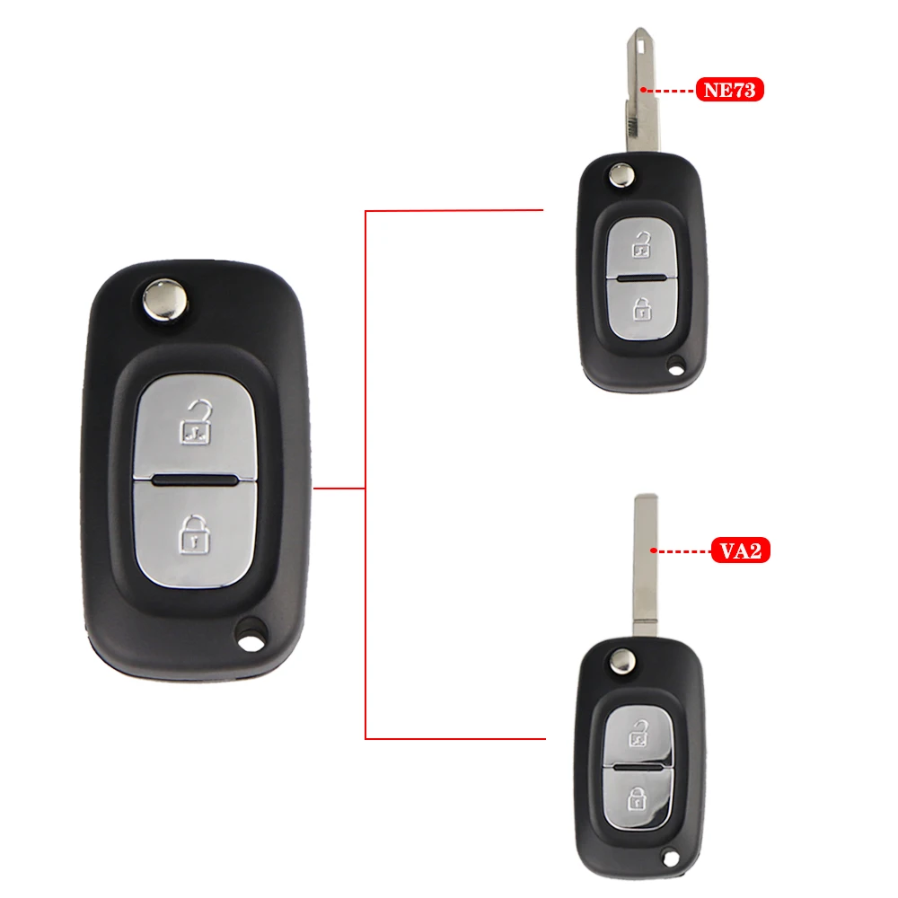 YIQIXIN 2/3 Buttons Remote Key shell Flip Folding Case For Renault Clio Fluence Megane Twingo Kangoo Auto Key NE73/VA2 Blade