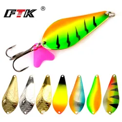 FTK 1PC 8Colors Metal Spinner Fishing Lure Hard Baits Spoon 23g/27g/35g 6.8/7.5/8.5cm With Hook Paillette Wobbler Pesca Tackle