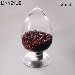 LINYEYUE 125mL Glass Sample Bottle with cap Show Vial Bottle Conical Seed Display Bottle for Shool Laboratory or Home Kitchen