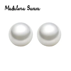 MADALENA SARARA Freshwater Pearl AAA Grade Perfectly Round Natural White Without Flaw High Brightness Luxury Pearl Bead