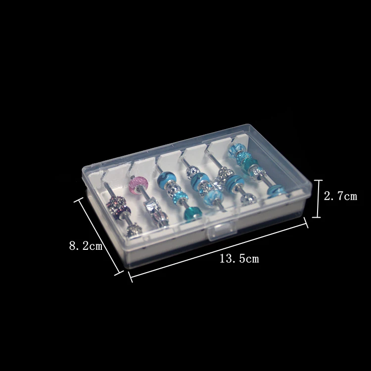 Acrylic Jewelry Charm Beads Storage Box for Trollbeads Bracelet Ring Holder Organizer Tray Diy Finding Display Stand Rack Case