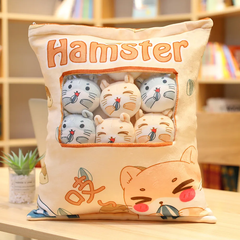 8pcs small Soft Cat Plush toys in A Bag Snack Toy Throw Pillow Soft Cartoon Animal Stuffed Doll for Girlfriend