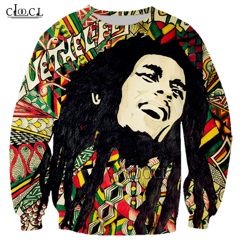 HX Singer Reggae Creator Bob Marley 3D Print Men Women Sweatshirt Fashion Hip Hop Long Sleeve Harajuku Tracksuit Drop Shipping