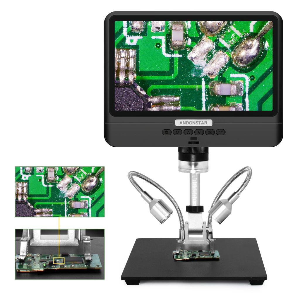 Imagem -02 - Microscópio Digital para Solda Lupa Jóias Smt Faça Você Mesmo e Verificação Pcb Ferramentas de Reparo Bga 8.5 Pol Lcd 1080p Andonstar-ad208