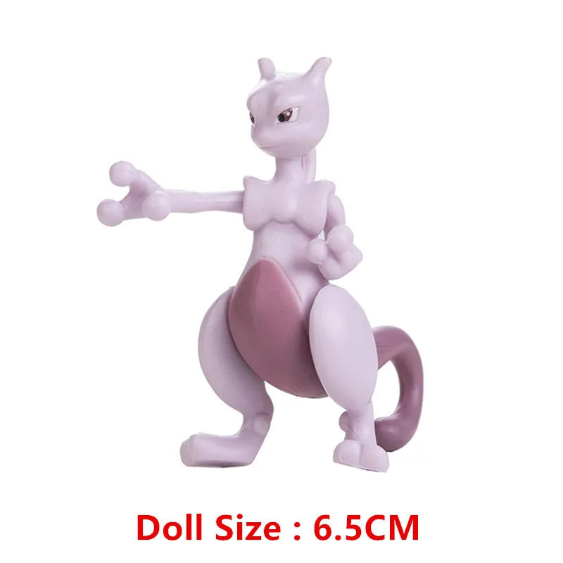 Pokemon-Figuren 3-9 cm Cartoon-Film-Anime-Figur Glurak Pikachu Mewtu Taschenmonster Actionfiguren Modell Geschenke – Detail 8