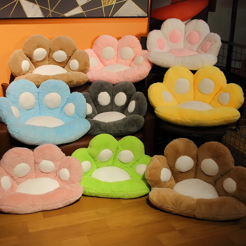 1PC INS NEW Paw Pillow Animal Seat Cushion Stuffed Small Cat Bear Plush Sofa Indoor Floor Home Chair Decor Winter Children Gift