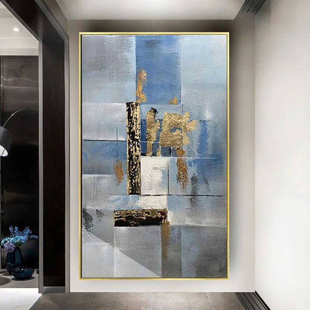 Handmade Blue Texture Wall Art Picture Abstract Oil Painting Modern Canvas Art Decor Wall Paintings For Home Wall Decor Artwork