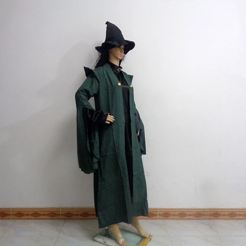 Minerva McGonagall Green Dress Uniform Christmas Party Halloween Uniform Outfit Cosplay Costume Customize Any Size