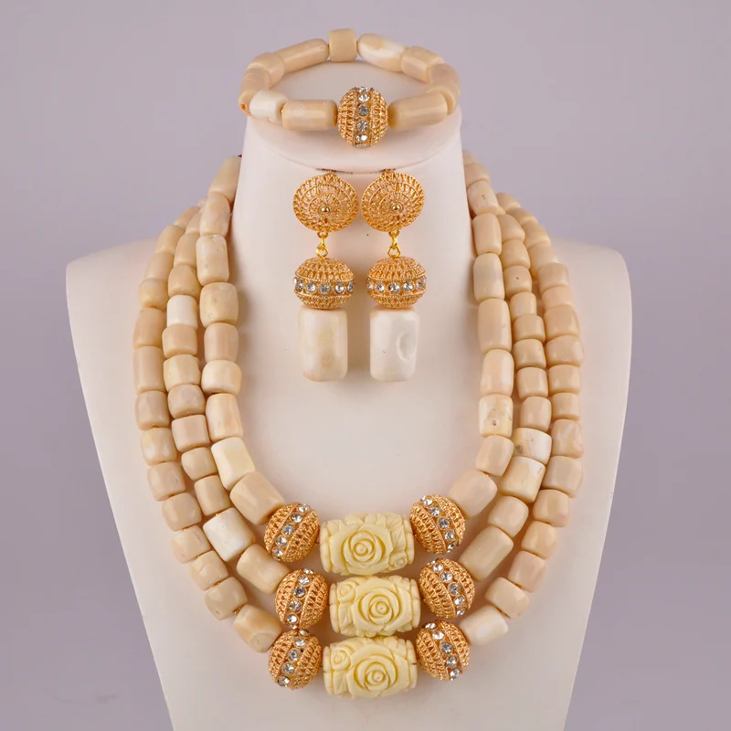 

graceful nigerian white coral jewelry set african necklace set