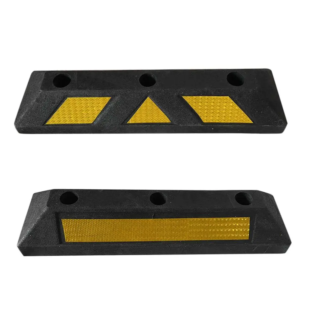 Curb Garage Vehicle Floor Stopper For Parking Safety 1PC Heavy Duty Rubber Parking Lot Driveway Stopper For Car Trucks