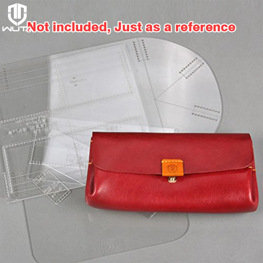 WUTA 819 Clear Acrylic Template DIY Clutch Long Wallet Pattern Set Handmade Leather Purses Cutting Model Leather Tools