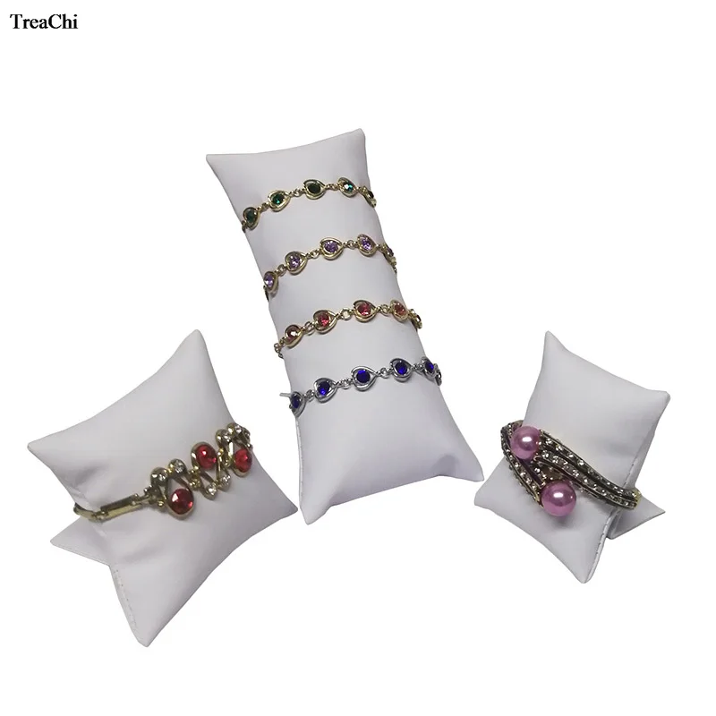 PU Watch Jewelry Storage Organizer Holder Jewelry Display Pillow Stand  White Bracelet Bangle Display Cushion Rack Display Stand