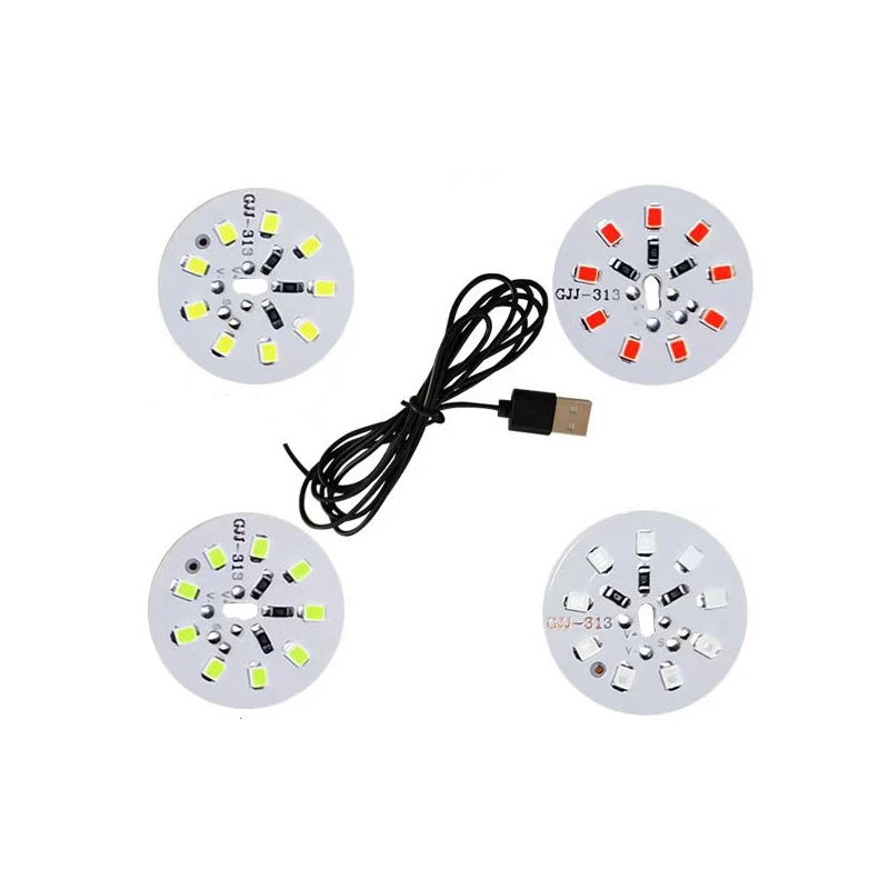 1pcs low-voltage USB Connection DC5V 3W LED  2835 5730 Lamp Beads White/Red/Blue/Green and Two-color  With Diameter 32mm.