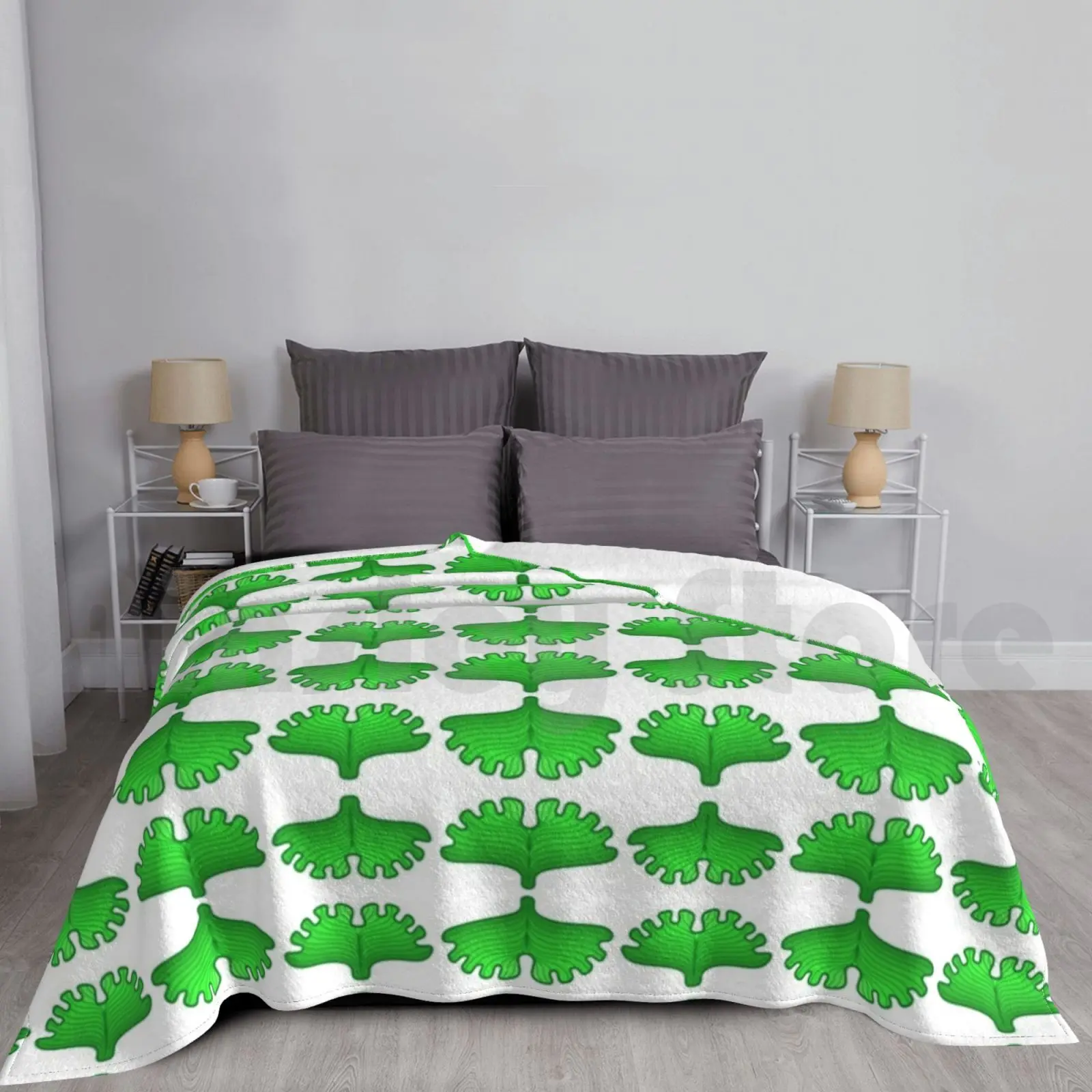 Ginkgo Biloba Leaf Stylized Pattern Blanket Fashion Custom Ginkgo Leaf Ginkgo Biloba Tea Leaf