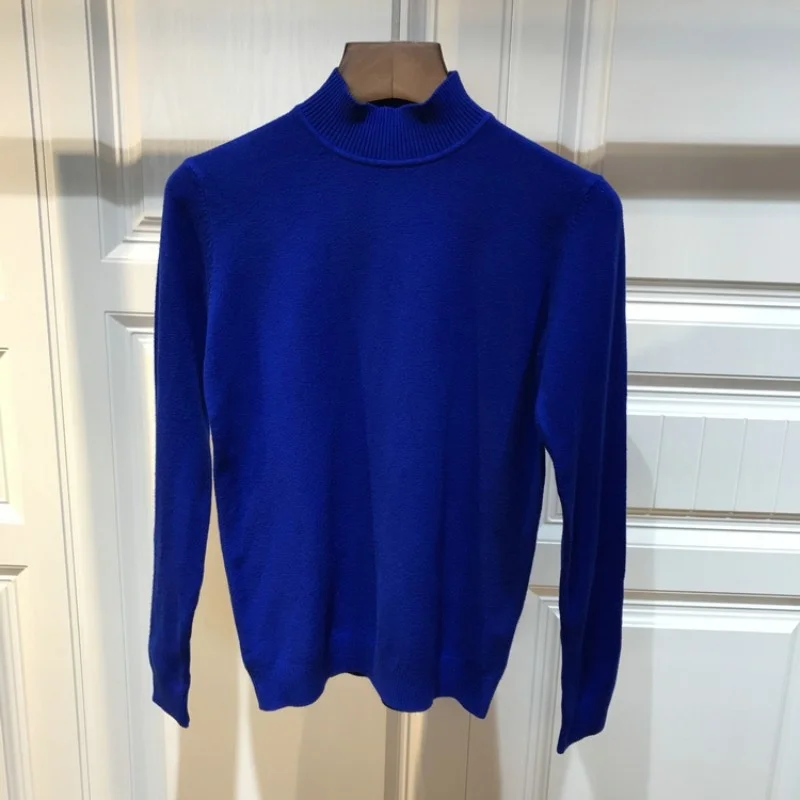 

Mens Autumn Solid Colors Long Sleeve Turtleneck Sweater Tops Fashion Casual Slim Fit Knitwear Pullover Knitted Sueter Hombre