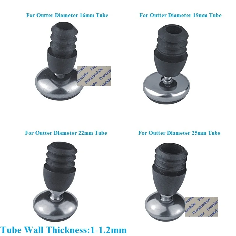 8Pcs 16/19/22/25mmTube Insert End Cap With Universal Swivel Leveling Feet Pad DIY Office Table Leg