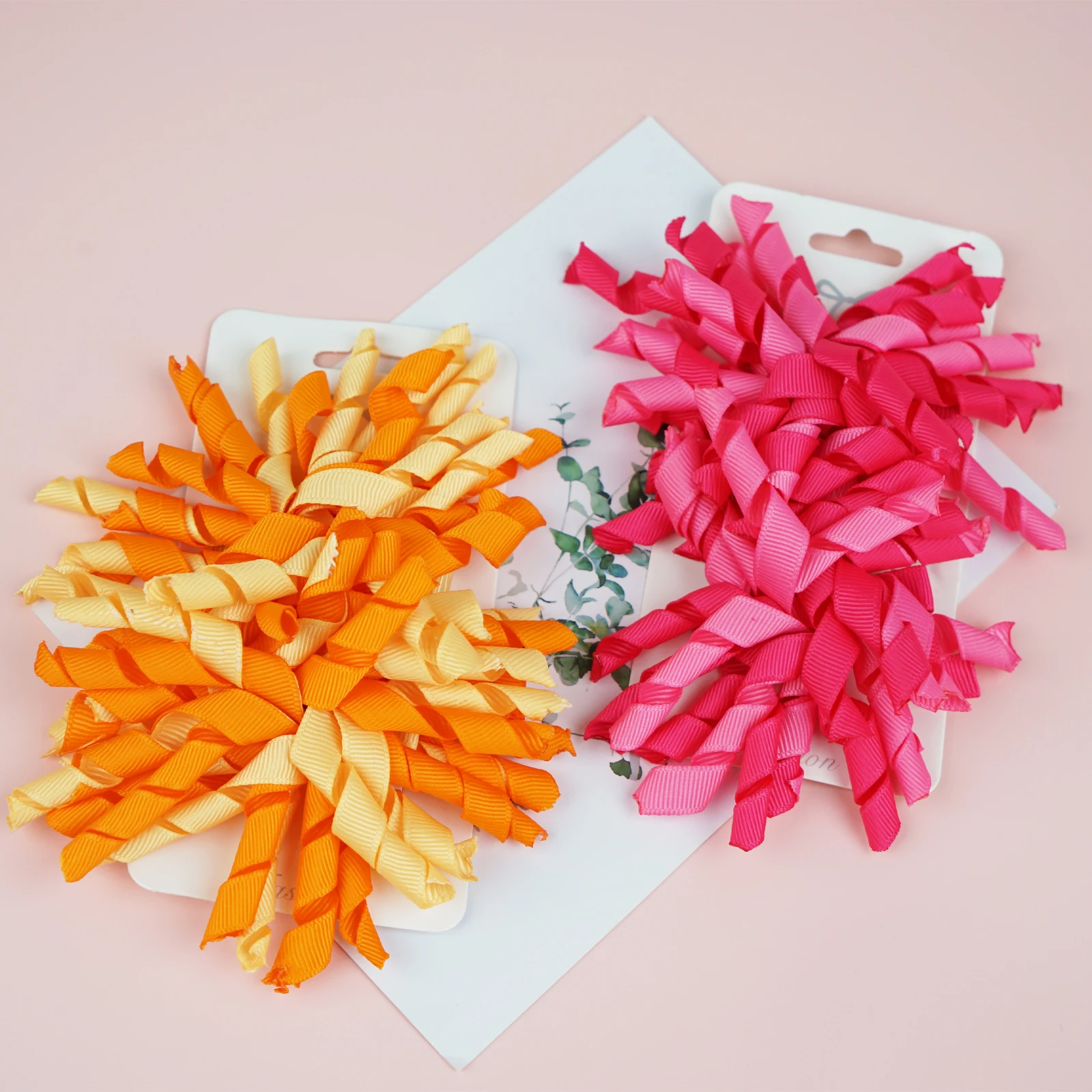 2Pcs/lot 3\'\'Cute Solid Grosgrain Ribbon Bow Hair Clips for Girls Handmade Curly Korker Bow with Hairpins Kids Hair Accessories