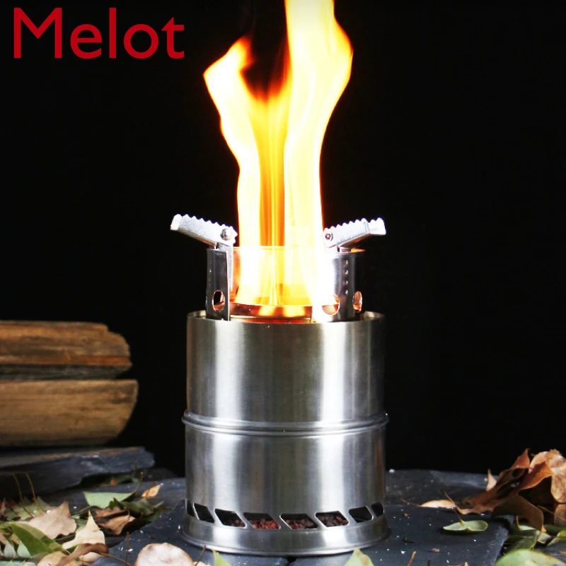 

Outdoor Stainless Steel Firewood Stove Portable Folding Stove round Barbecue Camping Picnic Field Cooking