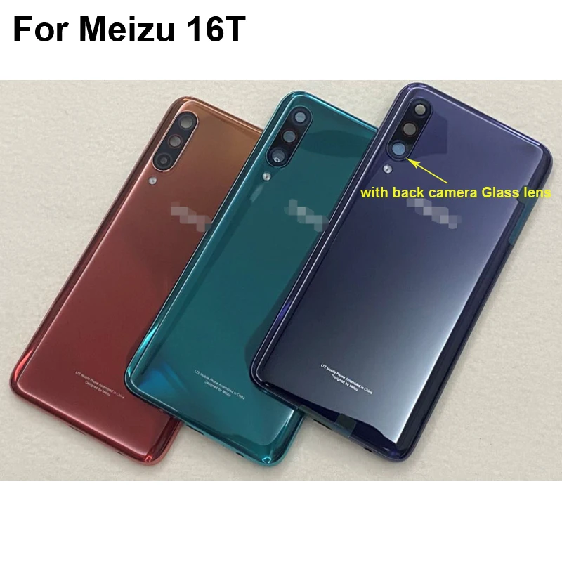 

For Meizu 16T Back Battery Cover Door Housing case Rear Glass Replace parts With Back Camera Glass lens For Meizu 16 T