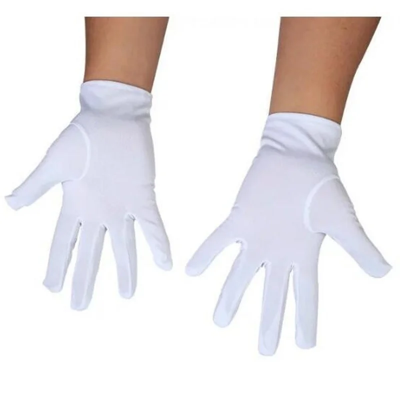 1pair Three-strength White Labor Insurance Thin Etiquette Reception Wenwan Circling Parade Military Security Performance Gloves