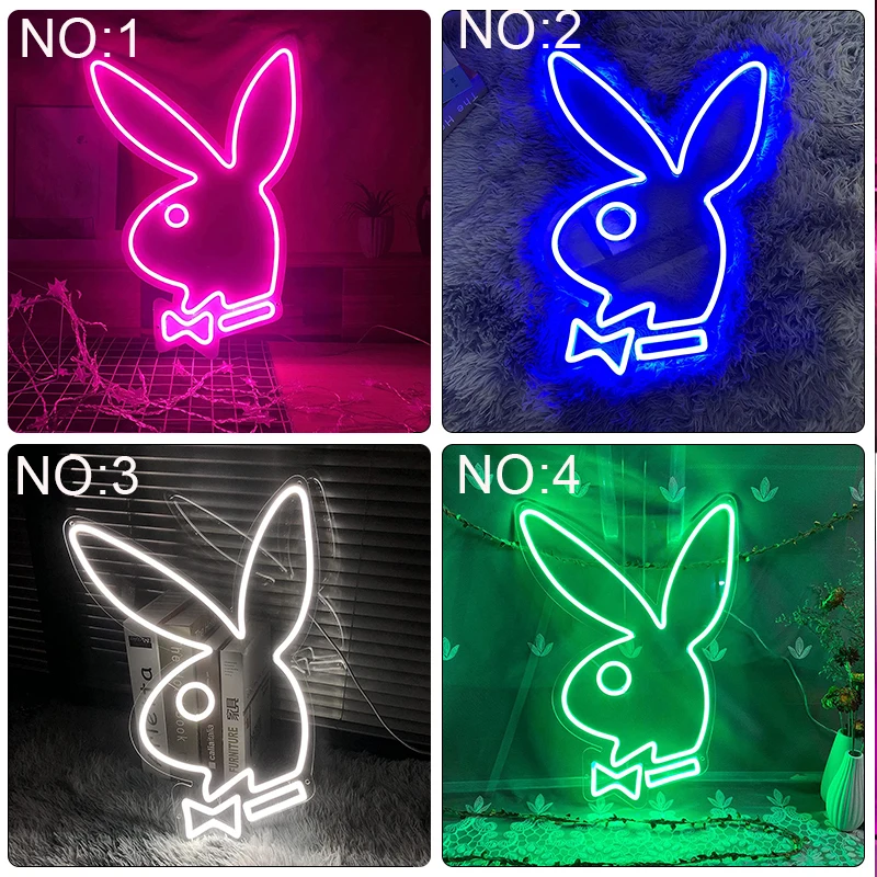 personalizado playboy coelho sinal de neon led barra luz parede sala estar decoracao da lampada neon para o quarto em casa barra cafe festa luz neon 01