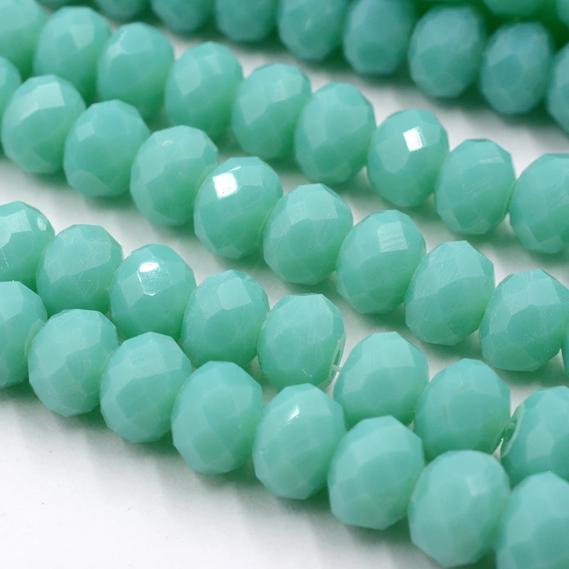 Turquoises Color Porcelain Rondelle Beads Austria Crystal Beads Loose Spacer Bead for DIY Jewelry Making,4mm 6mm 8mm,U Pick