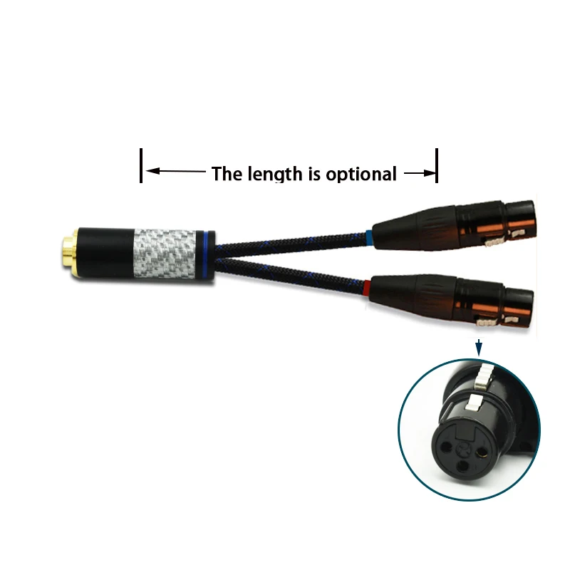 4.4 female to dual xlr Female audio cable 3 pin Balanced Cabl Shielded Transfer line for Headphones headset Amp Speaker  Regular