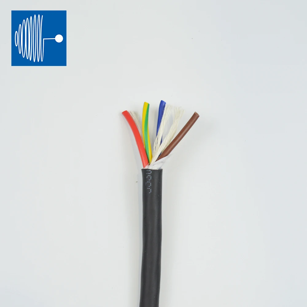 1/2M black color PUR jacket cable unshielded halogen free multicolor core 26AWG 3/4/6/8/10/14 core flexible control chain cable