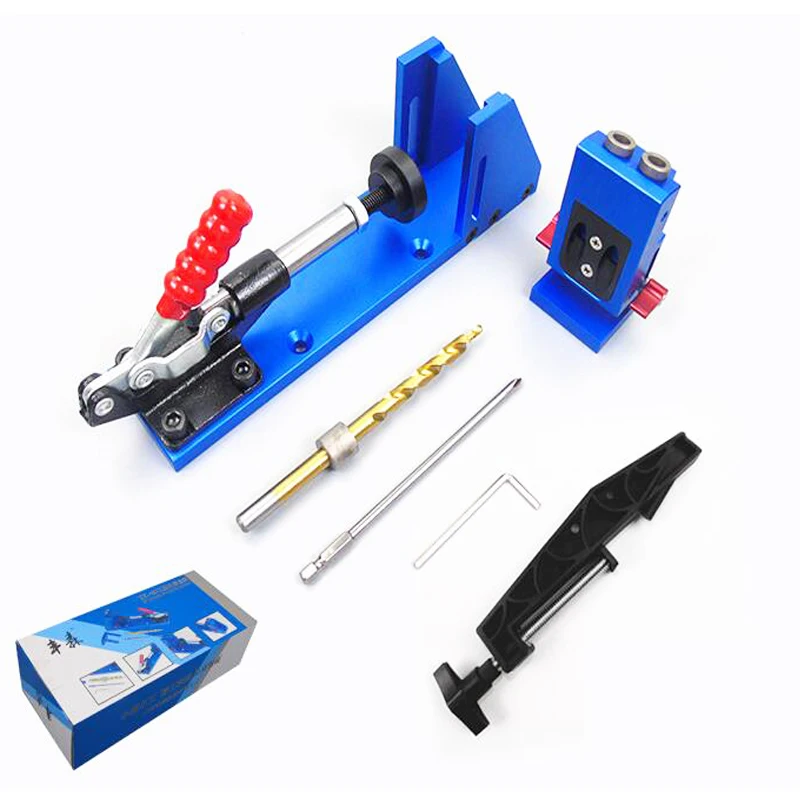 Woodworking Oblique Hole Puncher 9.5MM Hole Locator Jig Drill Bit Set for Woodworking DIY Tools XK-2