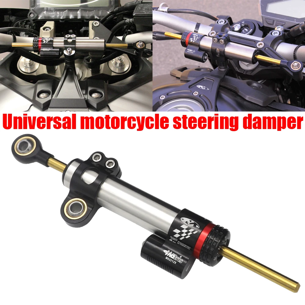 

Universal DIMOTIV Matris Adjustable Steering Damper for Kawasaki Ninja 400 Honda CB650F Yamaha R1 YZF-R3 R25 MT-07 MT-09 Tracer