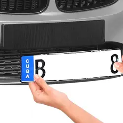 2Pcs/Set Car License Plate Holder Velcro Fixed Sticker Adhesive Frameless Black Weather-proof Number Plate Holder for Vehicles