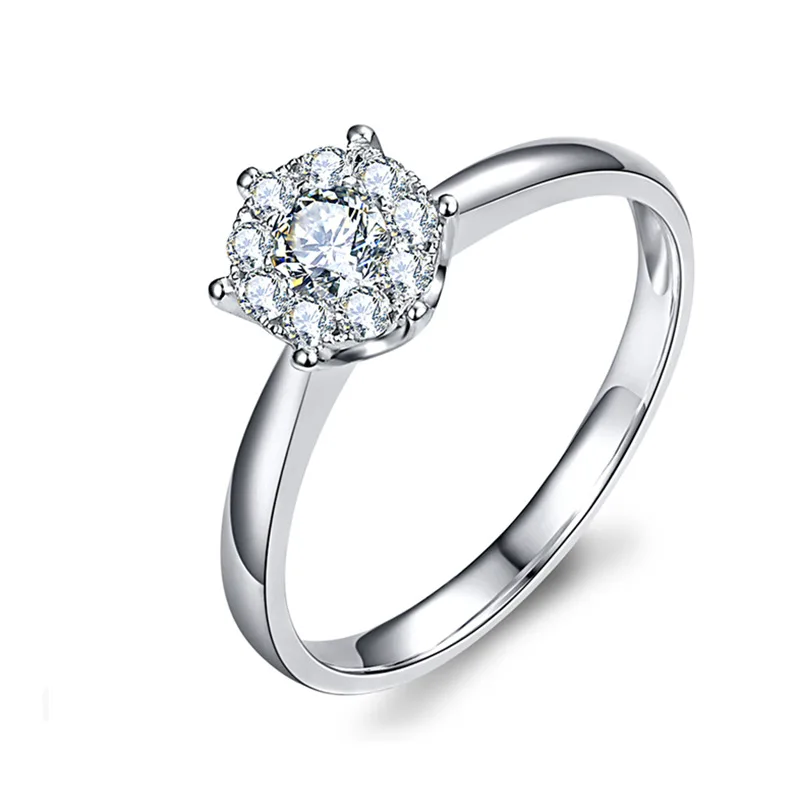 

Buyee 925 Sterling Silver Female Wedding Ring Elegant White Zircon Ring Finger for Women Fashion Fine Jewelry Circle