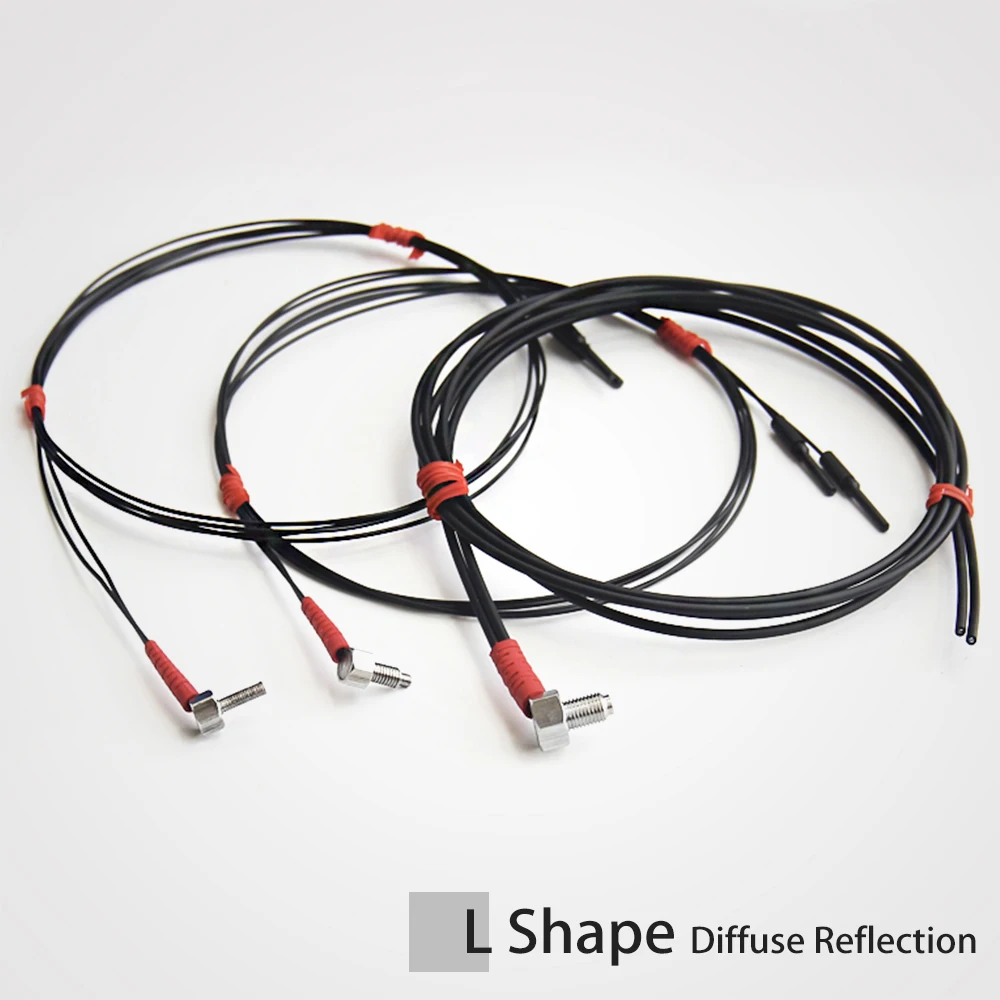 Cloweit M3 M4 M6 Fiber Optic Sensor L Shape Thread Prob Diffuse Through-Beam Switch