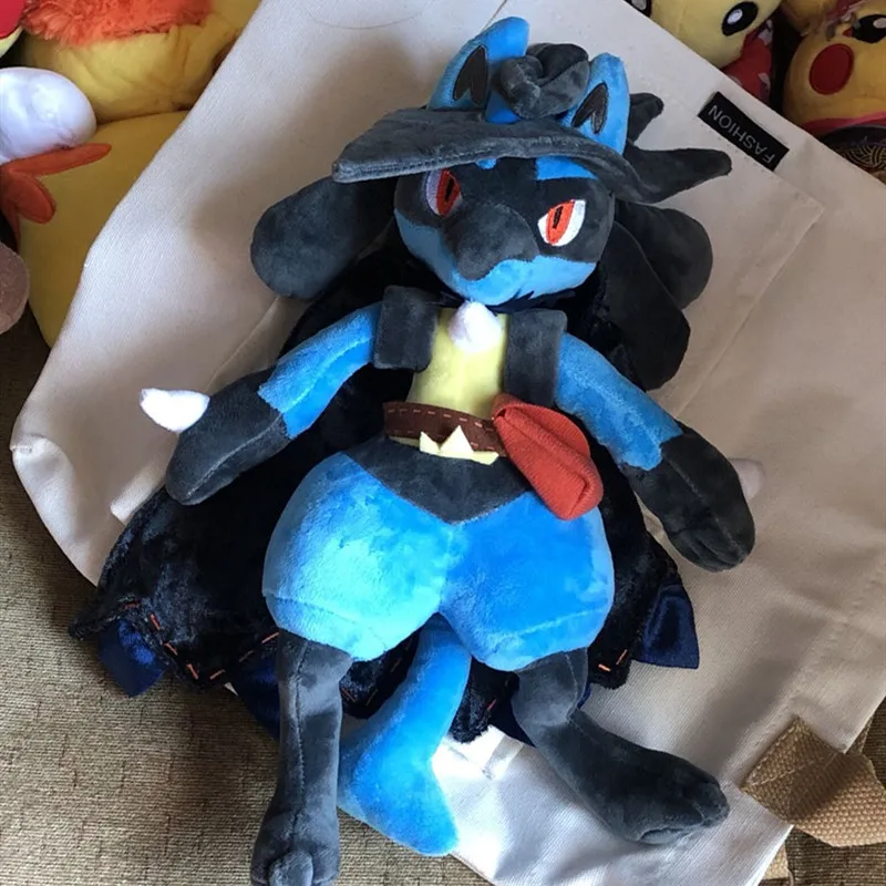 Pokemon Anime Games new32CM Lucario cos Riolu  plush toy stuffed toys A birthday present for children