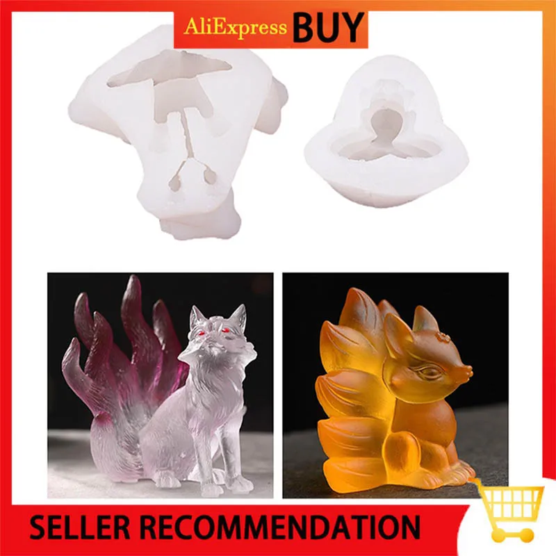 Nine-tailed Foxes Crafts Silicone Mold Epoxy Resin Jewelry Mold Resin Casting Pendant Mold Suitable for Diy Resin Crafts